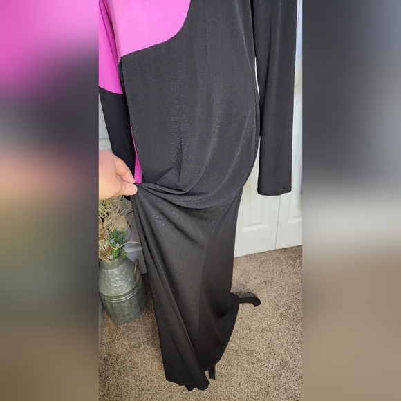 Topshop Women's Pink and Black Color block Swirl Jersey Maxi Dres… - Picture 8 of 11